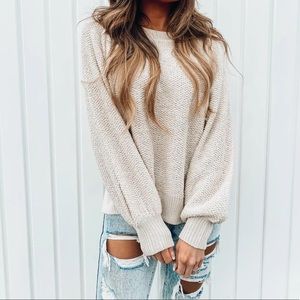 Free people look alike! Oversized cream Sweater sz l from She Is Boutique